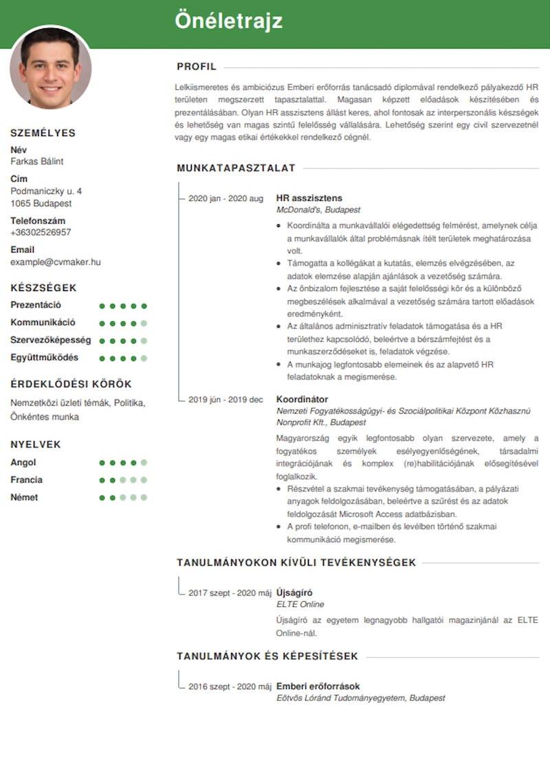 Oneletrajz-pelda-egyetemet-vegzett-palyakezdo