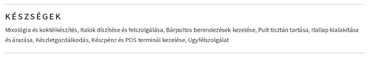 példák készségeidet a pultos önéletrajzban