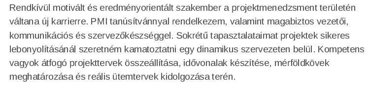 karrierváltás személyes profil karrierváltás személyes profil