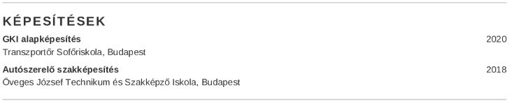 tanulmányokat sofőr