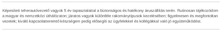 személyes profilt sofőr