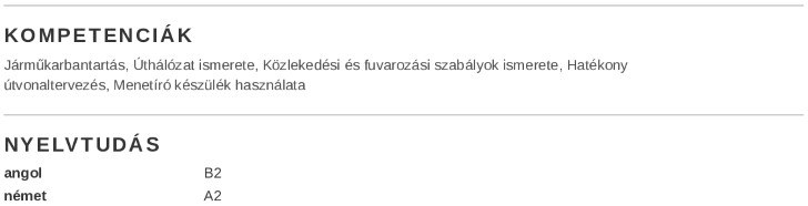 készségeket sofőr