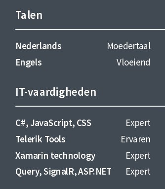 készségek a holland önéletrajzban