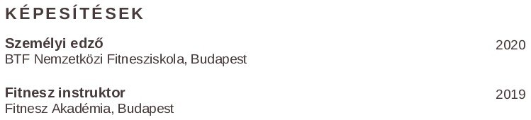tanulmányok személyi edző
