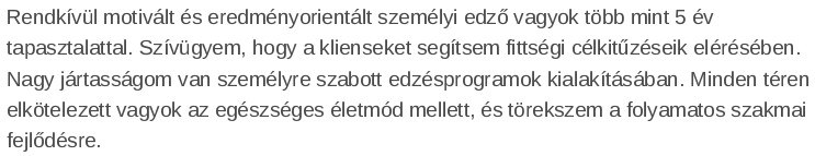 személyes profilt személyi edző