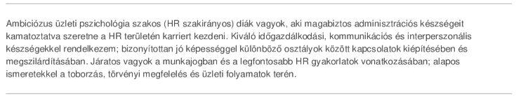 Diák önéletrajz minta személyes profilt