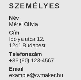 személyes adatok példa 3